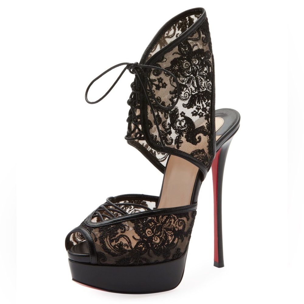 Christian Louboutin Black Lace Heels